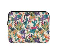 13-14 pollici borsa delle maniche del computer portatile di viaggio, borse concise del computer con la chiusura lampo per il lavoro di affari, le piante grasse cactus puntini colorati