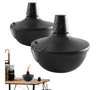 13,21 x 11,43 cm, Confezione da 2 bruciatori da Tavolo in Metallo, bruciatori a Olio, in Acciaio Inox, 2 Candele per bruciatori a Olio, Ricaricabili per Cortile, casa, terrazza, assemblea