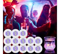 13/26/41 sottobicchieri adesivi a LED con luce rossa, gialla/bianca calda/viola, alimentati a batteria, luminosi, per bar, feste, decorazione per bottiglie, sottobicchieri (13, viola)