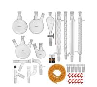 13/29/32 PCS Vetreria da Laboratorio Chimica Kit Distillatore 24/40 Giunti Pallone Mortaio E Pestello Attrezzature Scolastiche(32 PCS)