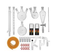 13/29/32 PCS Vetreria da Laboratorio Chimica Kit Distillatore 24/40 Giunti Pallone Mortaio E Pestello Attrezzature Scolastiche(29 PSC)