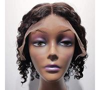 13 * 4 capelli ricci profondi brasiliani anteriori in pizzo capelli umani 360 parrucca bob nera realistica parrucca da 12 pollici brasiliana capelli umani parrucche 130% densità glueless