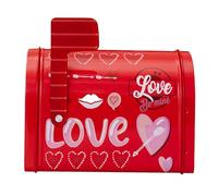 13,5 x 8 x 9,5 cm Cassetta postale in latta per San Valentino Multiuso Cassetta postale di San Valentino Cartolina di auguri Compatta Cassetta postale Classroom Cassetta postale Stampe a tema San