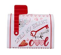 13,5 x 8 x 9,5 cm Cassetta postale in latta per San Valentino Multiuso Cassetta postale di San Valentino Cartolina di auguri Compatta Cassetta postale Classroom Cassetta postale Stampe a tema San