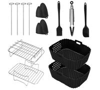 13 Accessori Per Friggitrice Ad Aria Per Ninja Foodi Max Af400eu Af300eu E Altre Friggitrici Ad Aria A Doppia Zona/Doppia Pila, Accessori Per Friggitrice Ad Aria Con Stampo In Silicone Senza Bpa