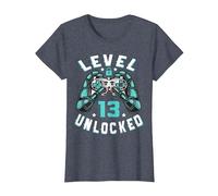 13 Anni Compleanno Regalo Videogiochi Level 13 Unlocked Maglietta, Donna, Pervinca, XXL