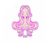 13 cm x 10,7 cm per la bellezza dei capelli lunghi Adesivi per auto con grazia impermeabile Decalcomania della decorazione del fumetto