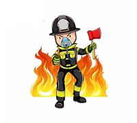 13 cm x 10,7 cm per un coraggioso pompiere adesivi per auto vinile materiale decalcomania accessori per auto