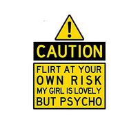 13 cm x 10 cm Attenzione a flirtare a proprio rischio Adesivi per auto divertenti con testo impermeabile