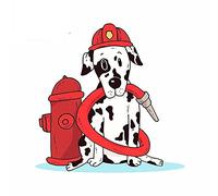 13 cm x 11,2 cm per adesivi per auto pompiere dalmata Personalità paraurti Decalcomania per laptop Personalità paraurti