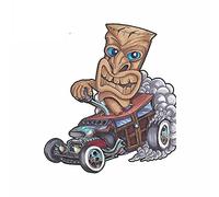 13 cm x 11,2 cm Protezione per portiera per auto per Tiki Burnout Personalità Adesivo per auto Paraurti per moto