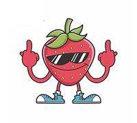 13 cm x 11,4 cm per il carattere della fragola con la decalcomania fine dell'autoadesivo dell'automobile del motociclo del dito medio