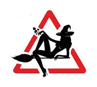 13 cm x 11,6 cm Elegante adesivo per auto da strega Prodotti automobilistici impermeabili Accessori per lo styling dell'auto Creativi