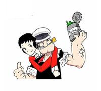 13 cm x 11,8 cm per Popeye e Olive Oyl Decal Vinyl Window Bumper Decorazione Imperiale