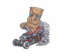 13 cm x 12,2 cm per Tiki Burnout Train Car Stickers VAN Motorcycle Windows Decal Cartoon