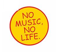 13 cm x 12,7 cm per No Music No Life Decal Silhouette Snowboard VAN Bumper Car