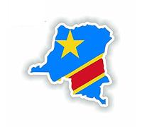 13 cm x 12,8 cm per la Repubblica Democratica del Congo Logo Adesivi per auto Vinile Camion RV