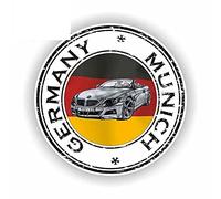 13 cm x 12,9 cm per la Germania Monaco di Baviera Timbro Sigillo Adesivi per auto divertenti Parabrezza anime impermeabile