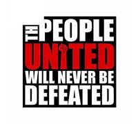 13 cm x 12,9 cm per The People United Will Never Be Defeated Decal Trunk Laotop
