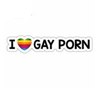 13 cm x 2,9 cm per LGBT I Love Gay Car Styling Stickers Decal grafica anime