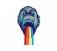 13 cm x 7,6 cm per scimpanzé che sputa fuori l'auto paraurti a prova di graffio del computer portatile della decalcomania dell'arcobaleno