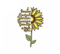 13 cm x 8,6 cm per l'assistente sociale Girasole Rispetto Decalcomania in vinile Decorazione impermeabile antigraffio