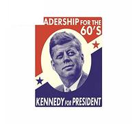 13 cm x 9,7 cm per la leadership di John F Kennedy per l'auto della campagna retrò degli anni '60