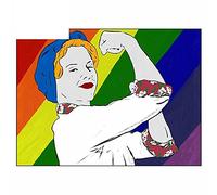 13 cm x 9,9 cm per Betty The Bomb Girl LGBT Rainbow Frigorifero Adesivi per auto Tavola da surf