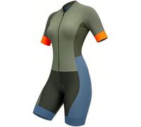 13 Colour Women's Bike Suit One-Piece Cycling Jersey Set Bicycle Short Sleeve Quick-Drying For Cycling With Pockets (8, 3XL)