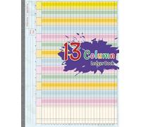13 Column Ledger Book: Colorful Accounting Ledger Pad for Bookkeeping, 13 Column Columnar Analysis Pad for Small Businesses and Personal Finance, Horizontal Layout, 11x8.5 Inches, 80 Pages