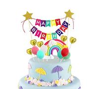 13 decorazioni per torte arcobaleno, decorazioni personalizzate per torte di compleanno, mini bandierine per torte, palloncini Love Hreat, decorazioni per torte per feste di compleanno