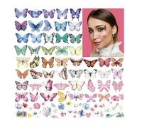 13 di Ilaria - Tatuaggi Temporanei Bambini Farfalle (100 Pezzi) • 10 Fogli Colorati • Trasferelli Sicuri per la Pelle • Regalo Festa Unisex