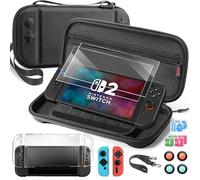 13 in 1 accessory set, compatible with Switch 2, suitable for Switch 2 EVA hard carrying case (crossbody bag), soft silicone protective case, scratch resistant shell, 2X 9H shatter resistant tempered