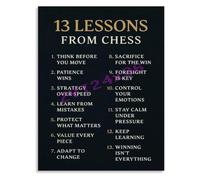 13 Lessons From Chess Motivational Wall Art Poster for Chess Teacher Student Wall Art(Unframed,12x18inch(30x45cm))