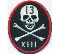 13 Lucky Number 13 Skull Crossed Bones Pirate Biker Motorcycle Patch ricamato