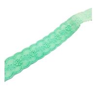 13 metri di cotone pizzo trim cavo bilaterale ricamo guipure tessuto nastro gonne sciarpe cucito decorazione 2,5 cm per decorazioni fai da te(Green)