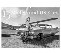 13 Models & US-Cars (Wandkalender 2026 DIN A2 quer), CALVENDO Monatskalender: US-Car Oldtimer mit sexy Models in Szene gesetzt