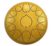 13 Notes 12 Pollici Drum Tongue In Acciaio Da 12 Pollici, Tasto Chiave Chakra, Per Campeggio, Yoga, Meditazione, Terapia Musicali, Borsa Da Viaggio Imbottita, Mazze, Adesivo Tonico (Color : Gold)