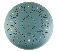 13 Notes 12 Pollici Drum Tongue In Acciaio Da 12 Pollici, Tasto Chiave Chakra, Per Campeggio, Yoga, Meditazione, Terapia Musicali, Borsa Da Viaggio Imbottita, Mazze, Adesivo Tonico (Color : Green)