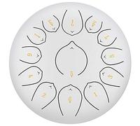 13 Notes 12 Pollici Drum Tongue In Acciaio Da 12 Pollici, Tasto Chiave Chakra, Per Campeggio, Yoga, Meditazione, Terapia Musicali, Borsa Da Viaggio Imbottita, Mazze, Adesivo Tonico (Color : White)