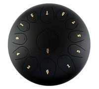 13 Notes 12 Pollici Drum Tongue In Acciaio Da 12 Pollici, Tasto Chiave Chakra, Per Campeggio, Yoga, Meditazione, Terapia Musicali, Borsa Da Viaggio Imbottita, Mazze, Adesivo Tonico (Color : Black)