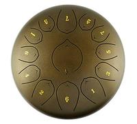 13 Notes 12 Pollici Drum Tongue In Acciaio Da 12 Pollici, Tasto Chiave Chakra, Per Campeggio, Yoga, Meditazione, Terapia Musicali, Borsa Da Viaggio Imbottita, Mazze, Adesivo Tonico (Color : Brass)
