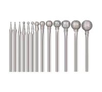 13 Pcs Ball Shape Diamond Burr Mounted Grinding Burs Stone Carving Set