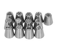 13 Pcs Christmas Cake Decorating Tips | Stainless Steel Frosting Nozzles for Snowflake/Tree/Bell Designs | DIY Baking Tools for Cupcakes & Cookies