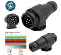 13 Perno Spinotto Rimorchio Nero 13 Palo Connettore Terminale Caravan Traino UK