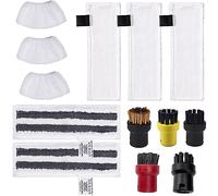 13 pezzi Accessori per pulitore a vapore, accessori compatibili per pulitore a vapore Kärcher Easyfix SC1 SC2 SC3 SC4 SC5, 3 panni in microfibra, 2 panni abrasivi, 3 salviette, 5 spazzole rotonde