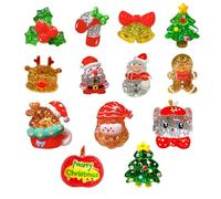 13 Pezzi Bling Ciondoli per Scarpe a Tema Natale, Santa Renna Pupazzo di Neve Scarpa Decorazione Charms, Xmas Ciondoli CLOG Charms per Sandali Clog Bracciale, Regalo del Partito per Ragazzi Ragazze