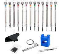 13 Pezzi Cacciaviti Precisione Orologiaio 0,6 - 2,0 mm, Kit Cacciaviti di Precisione con Smagnetizzatore, Giraviti Precisione per Riparazione di Orologi e Riparazione Elettronica (13 Pezzi)