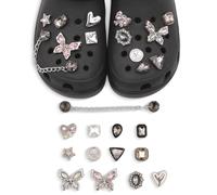 13 Pezzi Ciondoli per Accessori Crocs, Farfalla Spille Per Crocs Bambino, Decorazione Scarpe, Shoe Charms for Croc, Crystal Diamond Shoe Accessories