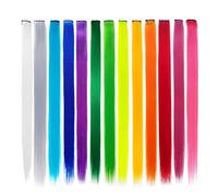 13 Pezzi Colorati Partito Colorato Lacci Dei Capelli 55 Cm Parti Di Capelli Sintetici Lisci,